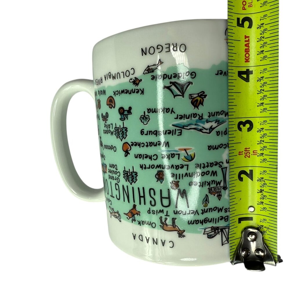 Large Oversized Ceramic Mug, White WASHINGTON State Cities Brand: 222 Fifth PTS - Picture 5 of 6